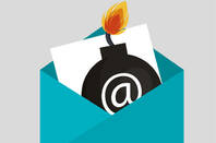 Illustration of a bomb in an email
