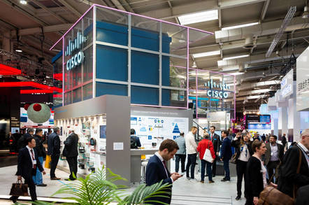 A Cisco trade show booth