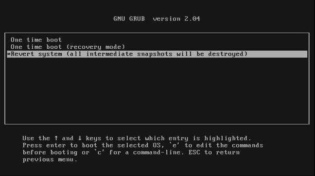 ZFS snapshop recovery in GRUB on Ubuntu