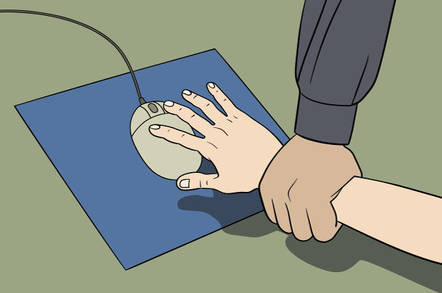 Someone grabbing another person's wrist
