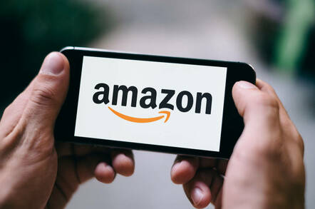 Amazon logo on an iPhone