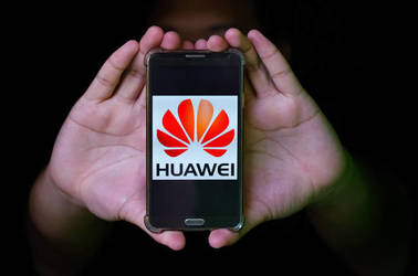 Huawei logo on a phone
