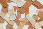 An assortment of band-aids/plasters