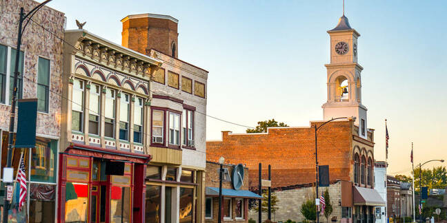 Main street of a small town in the US