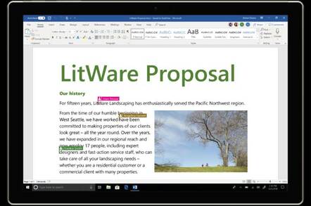 A Word document saved to OneDrive