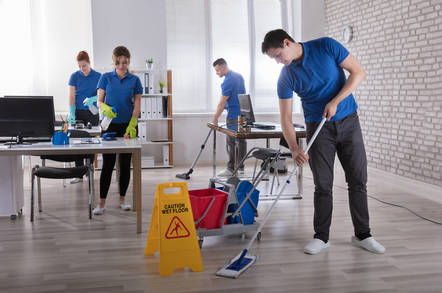 Cleaning the office