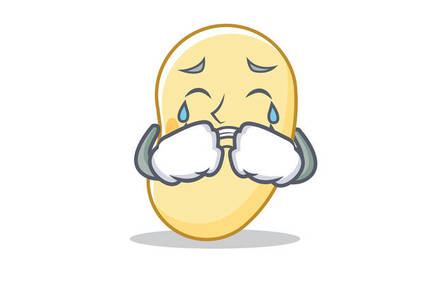 A weeping white haricot bean - illustration (we will all be astonished if this can be used on any story other than "single baked bean dude" from the local news)