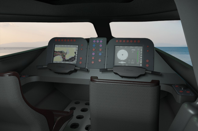 The Victa submarine's controls. Mockup image supplied by Subsea Craft