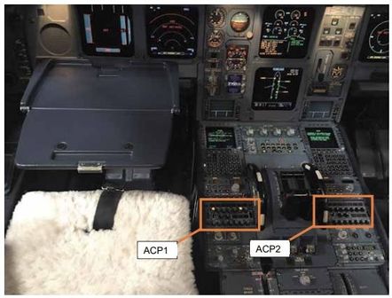 ACP1 is the captain's radio; ACP2 is the first officer's. Pic: Air Accidents Investigation Branch