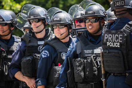 Police on the streets of Los Angeles, California