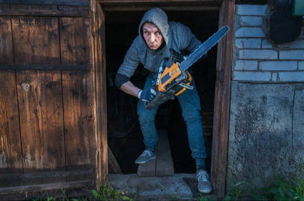 chainsaw wielding man