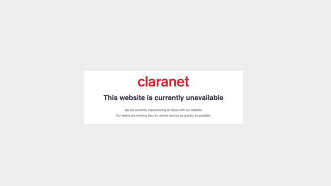 Claranet service announcements page