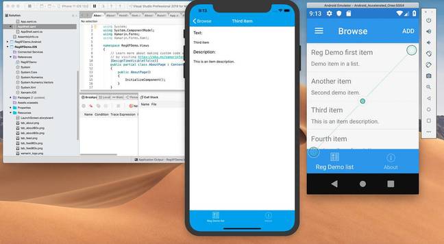 A cross-platform Xamarin Forms app running on iOS and Android