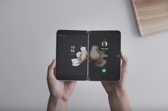 Still from Microsoft's Surface Duo video