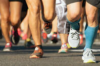 People running toward camera