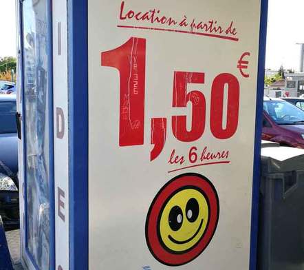 Romantic ruin of a video rental kiosk in France
