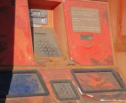 Romantic ruin of a video rental kiosk in France