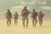 US soldiers in the desert