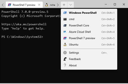 Windows Terminal 1910