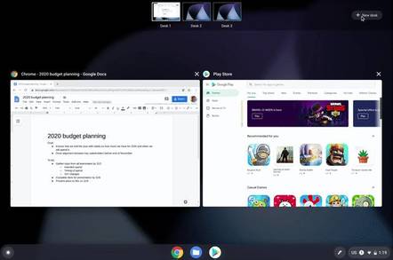 ChromeOS now supports virtual desktops