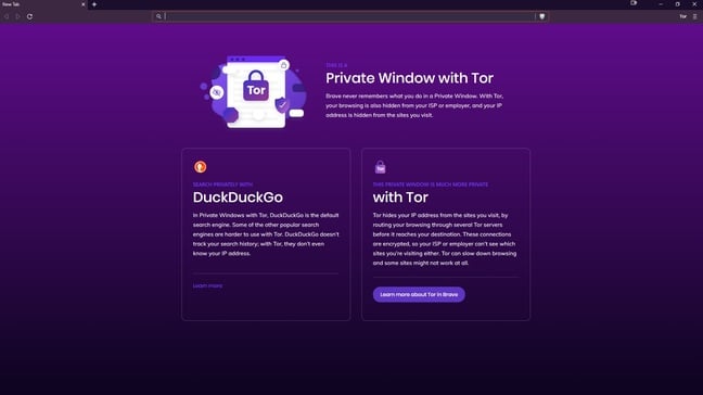 Brave's Tor tab