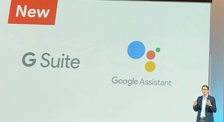 David Thacker, VP Product and Design for G Suite, presenting at Google Next in London