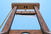 Looking up at guillotine