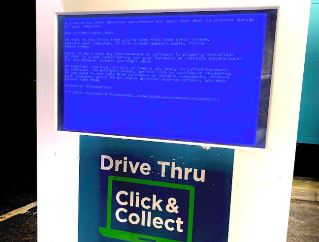 BSOD at the Drive-thru at Asda