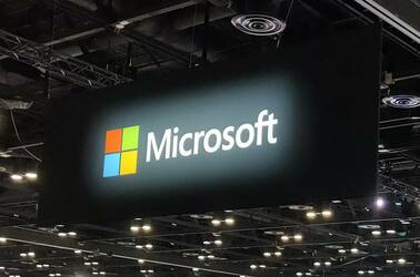 Microsoft sign at Ignite in Orlando