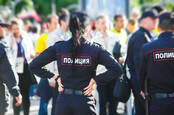 Police officers in Moscow, Russia