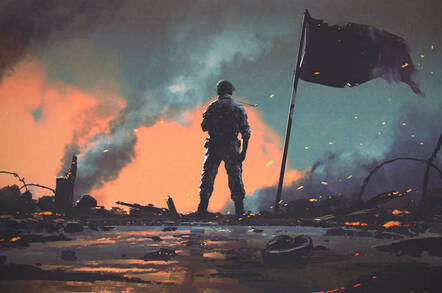 Illustration of a battlefield, post-war