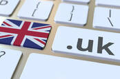 Illustration of .UK and the British flag