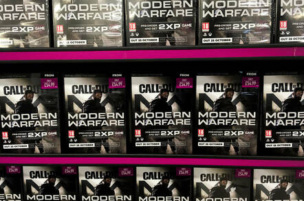 Call of Duty Modern Warfare games on a shelf
