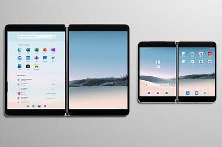 Surface Neo with Windows 10X, and Surface Duo with Android