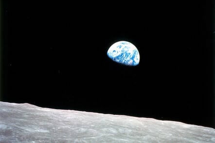 "Earthrise" Taken aboard Apollo 8 by Bill Anders, this iconic picture shows Earth peeking out from beyond the lunar surface as the first crewed spacecraft circumnavigated the Moon. Image Credit: NASA