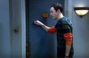 BBT's Sheldon knocking on a door