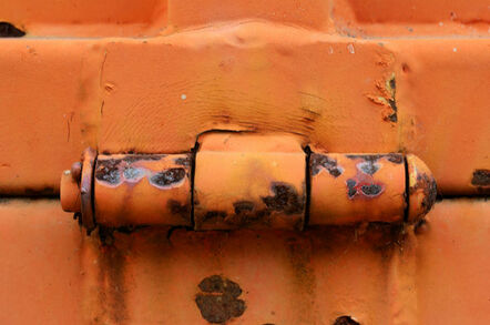 Close up on the old hinge