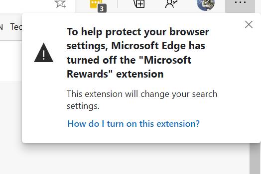 Microsoft Edge blocks Microsoft Rewards