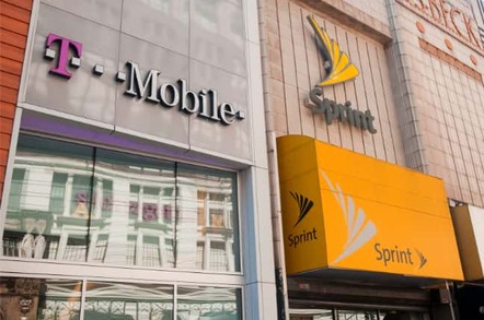 T-Mobile store next to a Sprint store