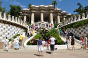 Park Guell, a municipal garden designed by Antoni Gaudi July 24, 2010 in Barcelona. Built in 1900 - 1914. Part of the UNESCO World Heritage Site "Works of Antoni Gaudi". B