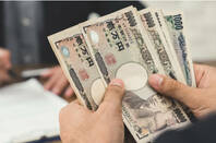 Japanese yen banknotes money after signing loan contract