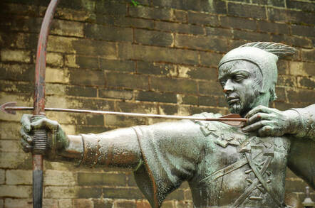 Statue of Robin Hood in Nottingham, UK