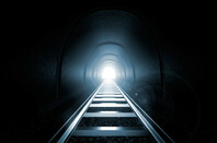 Light at the end of railroad tunnel