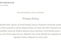 Rotherwood Healthcare's online privacy policy