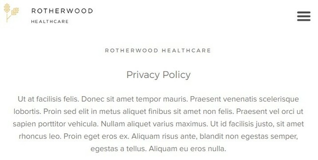 Rotherwood Healthcare's online privacy policy