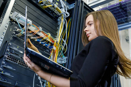 Someone fixing some servers