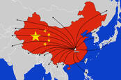 A map of China showing location of Wuhan