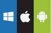 Windows, iOS/macos, Android and Linux logos