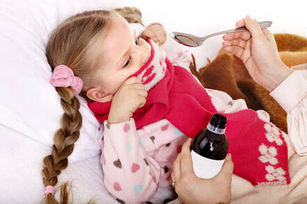 Sick child refuses medicine