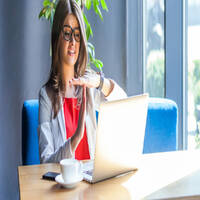 An office worker calling for time out